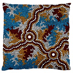 Aboriginal Art – Wetland Dreaming Large Flano Cushion Case (one Side)