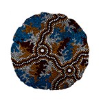 Aboriginal Art – Wetland Dreaming Standard 15  Premium Flano Round Cushions Front