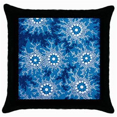 Aboriginal Art – Bushland Dreaming Throw Pillow Case (black)