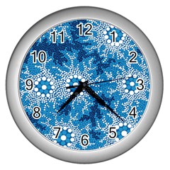 Aboriginal Art – Bushland Dreaming Wall Clocks (silver) 