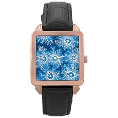 Aboriginal Art – Bushland Dreaming Rose Gold Leather Watch 