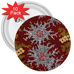 Aboriginal Art – Riverside Dreaming 3  Buttons (10 Pack) 