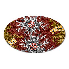 Aboriginal Art – Riverside Dreaming Oval Magnet