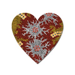 Aboriginal Art – Riverside Dreaming Heart Magnet