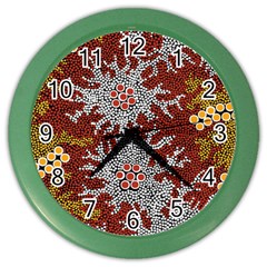 Aboriginal Art – Riverside Dreaming Color Wall Clocks