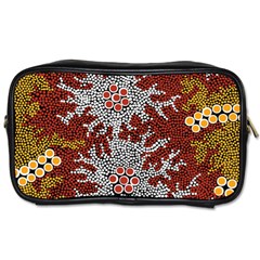 Aboriginal Art – Riverside Dreaming Toiletries Bags 2-side by hogartharts