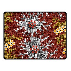 Aboriginal Art – Riverside Dreaming Fleece Blanket (small) by hogartharts