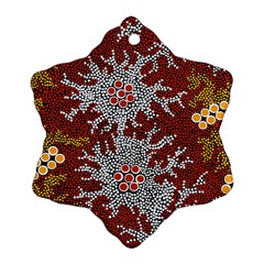 Aboriginal Art – Riverside Dreaming Ornament (snowflake) by hogartharts