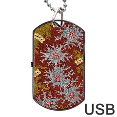 Aboriginal Art – Riverside Dreaming Dog Tag Usb Flash (two Sides) by hogartharts