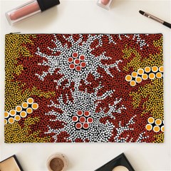 Aboriginal Art – Riverside Dreaming Cosmetic Bag (xxl)  by hogartharts