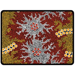 Aboriginal Art – Riverside Dreaming Double Sided Fleece Blanket (large) 