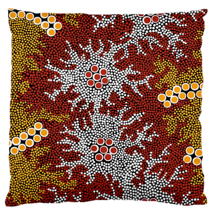 Aboriginal Art – Riverside Dreaming Standard Flano Cushion Case (One Side)