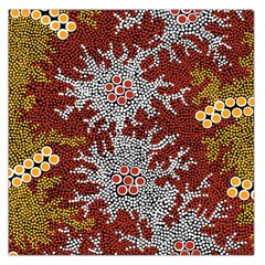 Aboriginal Art – Riverside Dreaming Large Satin Scarf (square) by hogartharts