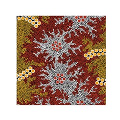 Aboriginal Art – Riverside Dreaming Small Satin Scarf (square)  by hogartharts