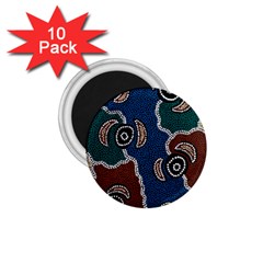 Aboriginal Art - Riverside Dreaming 1 75  Magnets (10 Pack) 