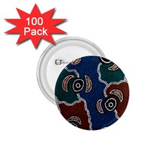 Aboriginal Art - Riverside Dreaming 1 75  Buttons (100 Pack)  by hogartharts