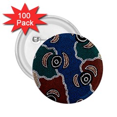 Aboriginal Art - Riverside Dreaming 2 25  Buttons (100 Pack)  by hogartharts