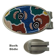 Aboriginal Art - Riverside Dreaming Money Clips (oval)  by hogartharts