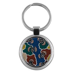 Aboriginal Art - Riverside Dreaming Key Chains (round)  by hogartharts