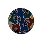 Aboriginal Art - Riverside Dreaming Rubber Coaster (Round)  Front