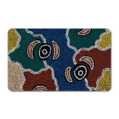 Aboriginal Art - Riverside Dreaming Magnet (rectangular) by hogartharts