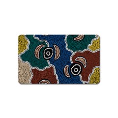 Aboriginal Art - Riverside Dreaming Magnet (name Card)