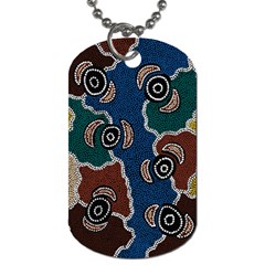 Aboriginal Art - Riverside Dreaming Dog Tag (two Sides)