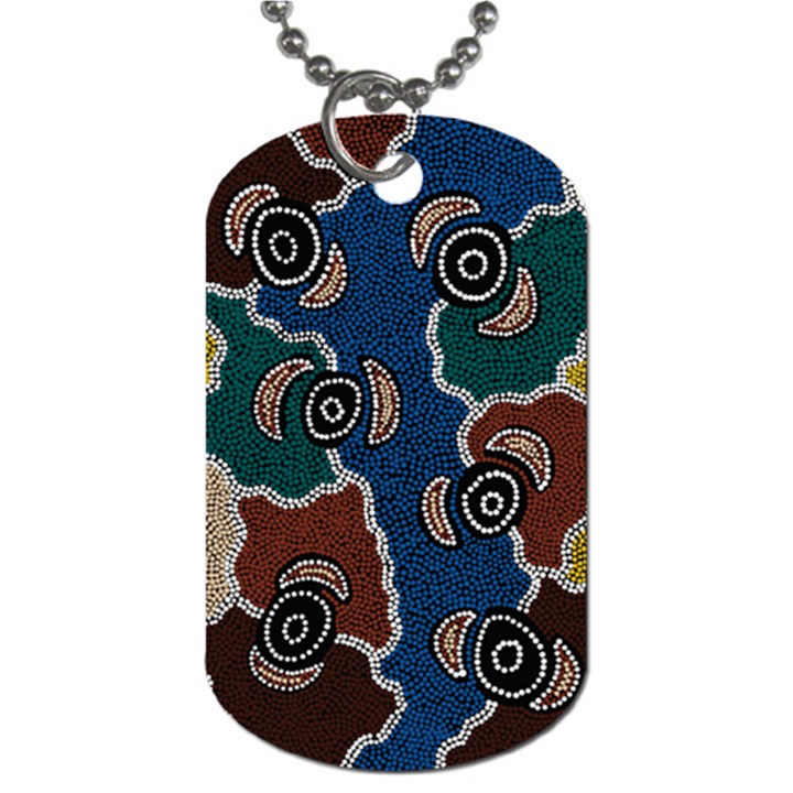 Aboriginal Art - Riverside Dreaming Dog Tag (Two Sides)