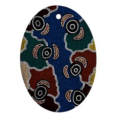 Aboriginal Art - Riverside Dreaming Oval Ornament (two Sides) by hogartharts