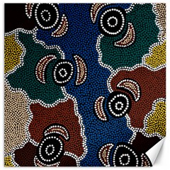 Aboriginal Art - Riverside Dreaming Canvas 20  X 20   by hogartharts