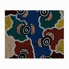 Aboriginal Art - Riverside Dreaming Small Glasses Cloth (2-side) by hogartharts