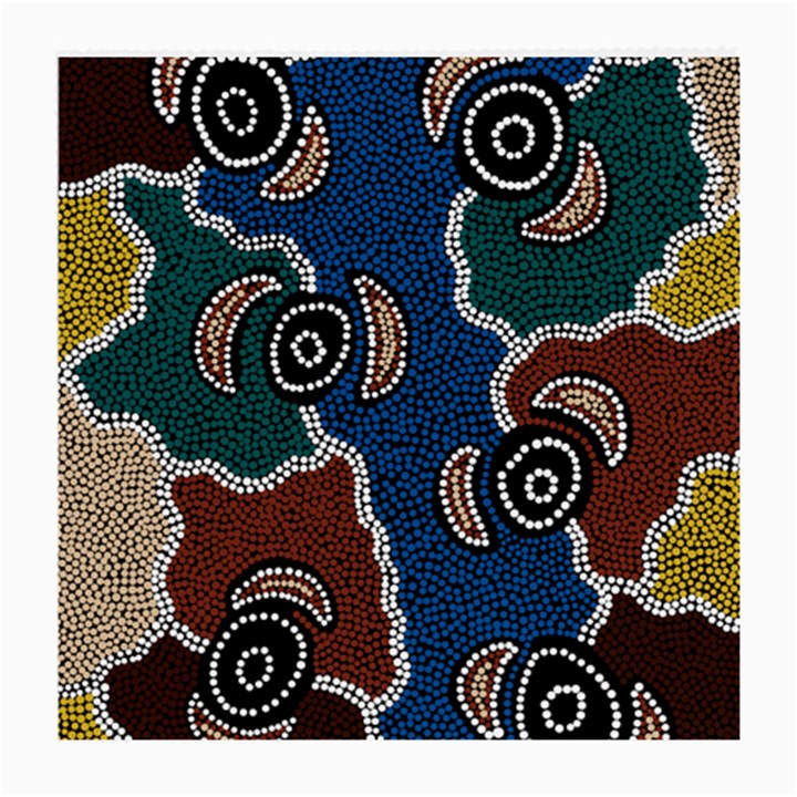 Aboriginal Art - Riverside Dreaming Medium Glasses Cloth (2-Side)