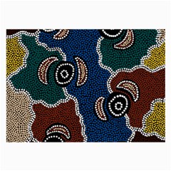 Aboriginal Art - Riverside Dreaming Large Glasses Cloth (2-side)