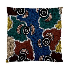 Aboriginal Art - Riverside Dreaming Standard Cushion Case (two Sides)