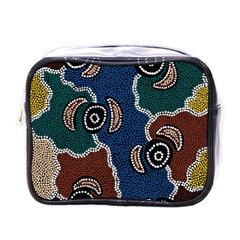 Aboriginal Art - Riverside Dreaming Mini Toiletries Bags by hogartharts