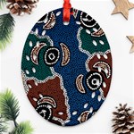 Aboriginal Art - Riverside Dreaming Oval Filigree Ornament (Two Sides) Back