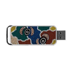 Aboriginal Art - Riverside Dreaming Portable Usb Flash (two Sides)