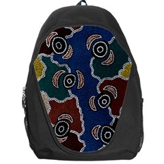 Aboriginal Art - Riverside Dreaming Backpack Bag by hogartharts