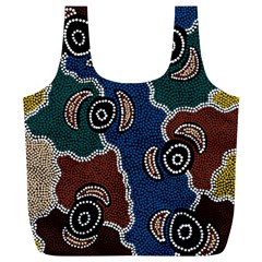 Aboriginal Art - Riverside Dreaming Full Print Recycle Bags (l) 