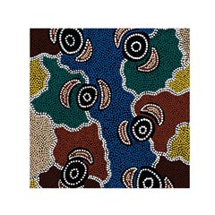 Aboriginal Art - Riverside Dreaming Small Satin Scarf (square) 