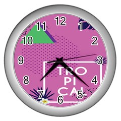 Behance Feelings Beauty Polka Dots Leaf Triangle Tropical Pink Wall Clocks (silver)  by Mariart