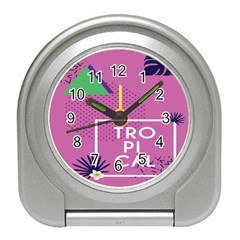 Behance Feelings Beauty Polka Dots Leaf Triangle Tropical Pink Travel Alarm Clocks