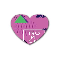 Behance Feelings Beauty Polka Dots Leaf Triangle Tropical Pink Rubber Coaster (heart) 