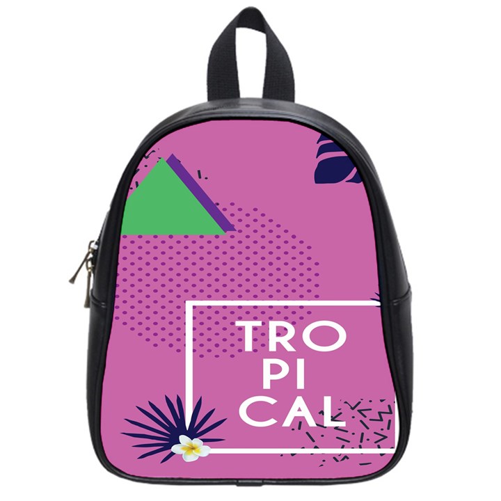 Behance Feelings Beauty Polka Dots Leaf Triangle Tropical Pink School Bags (Small) 