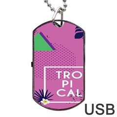 Behance Feelings Beauty Polka Dots Leaf Triangle Tropical Pink Dog Tag Usb Flash (one Side) by Mariart