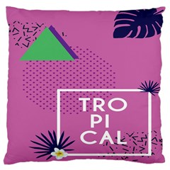 Behance Feelings Beauty Polka Dots Leaf Triangle Tropical Pink Large Flano Cushion Case (one Side) by Mariart