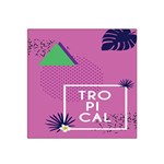 Behance Feelings Beauty Polka Dots Leaf Triangle Tropical Pink Satin Bandana Scarf Front