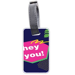 Behance Feelings Beauty Hey You Leaf Polka Dots Pink Blue Luggage Tags (one Side)  by Mariart