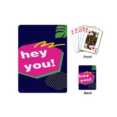 Behance Feelings Beauty Hey You Leaf Polka Dots Pink Blue Playing Cards (mini)  by Mariart