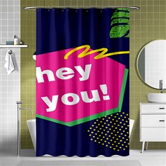 Behance Feelings Beauty Hey You Leaf Polka Dots Pink Blue Shower Curtain 48  X 72  (small) 